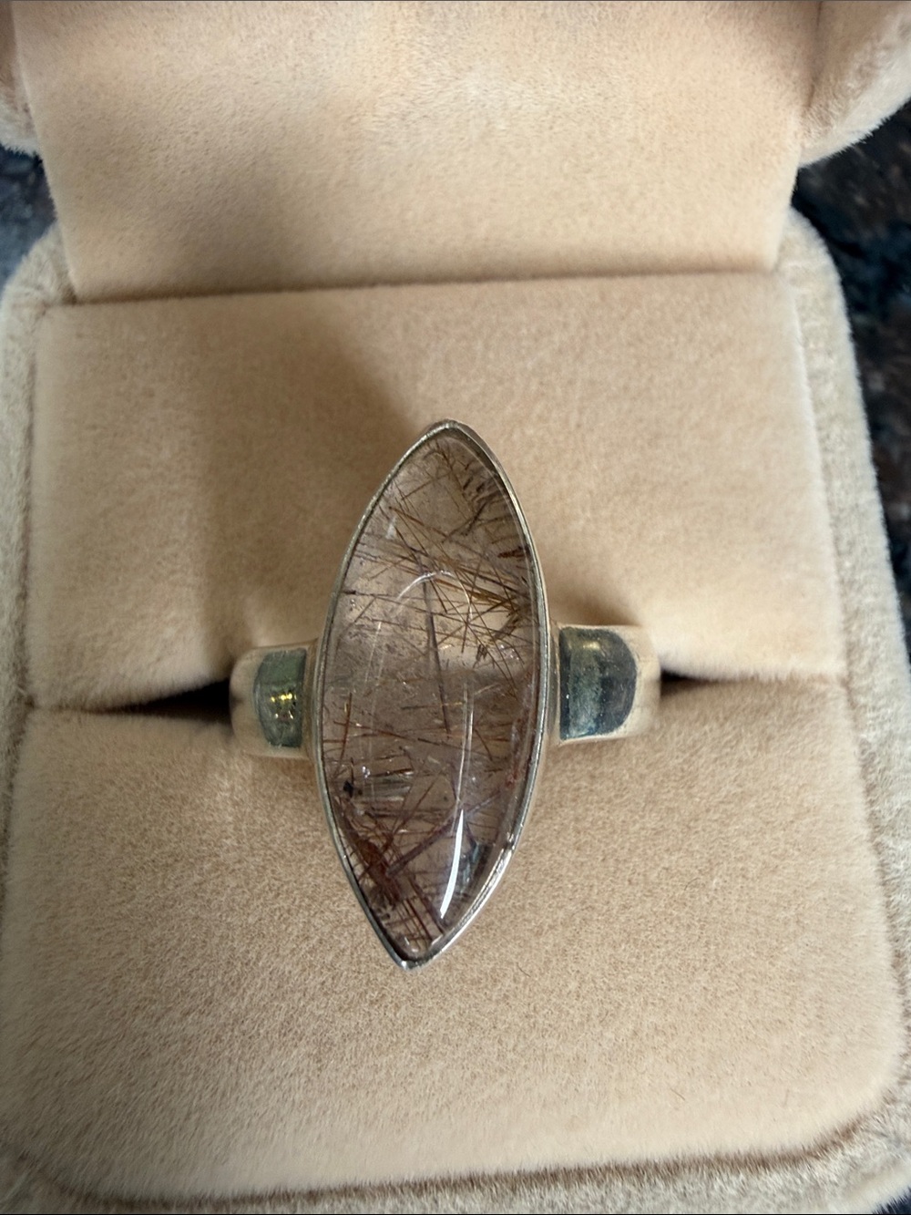 Sterling Silver Marquise Rutilated Quartz Ring